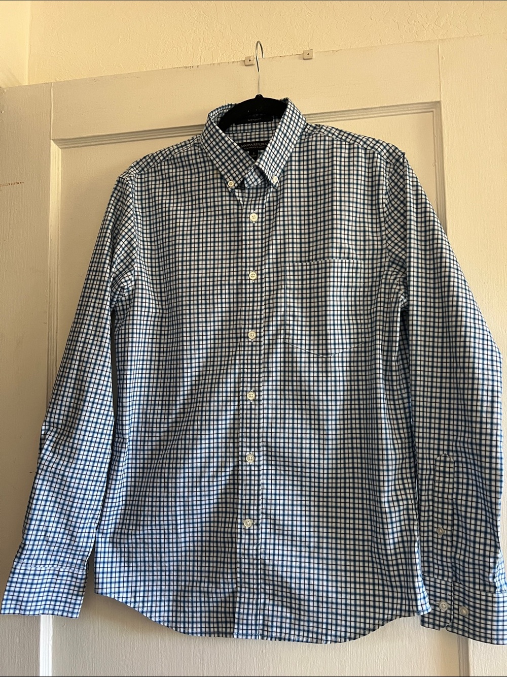 Classic Blue Check Button-Down Shirt - Men's